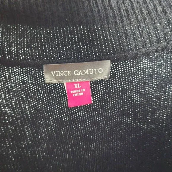 Vince Camuto Turtleneck Sweater Dress Women's XL Rich Black Solid Long Sleeve - Picture 5 of 15